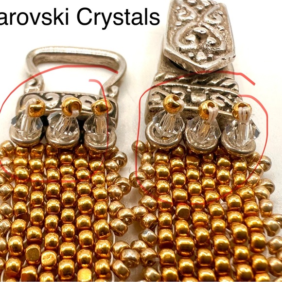 New Elegant Thin Sterling Silver & Gold Bead Bracelet, Excellent Condition - Picture 13 of 13